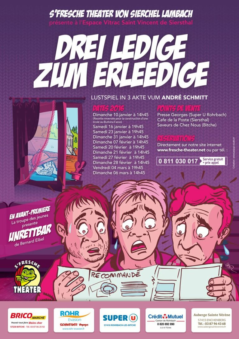 Affiche Drei Ledige zum Erleedige
